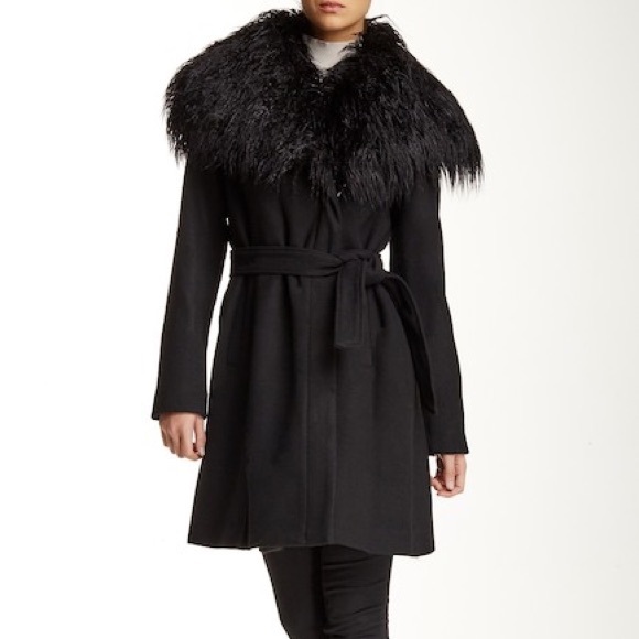 Vince Camuto Faux Fur Wool Blend Collar 